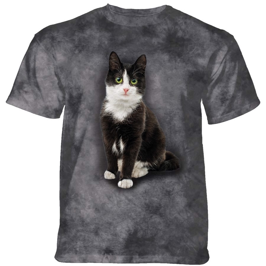 Black And White Cat T-shirt, Adult XL