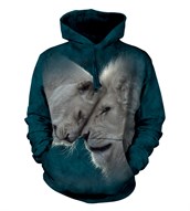 White Lions Love adult hoodie