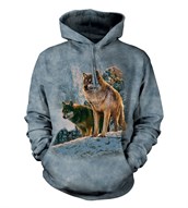 Wolf Couple Sunset adult hoodie, Large