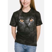 T-shirt med sort kat i 3D