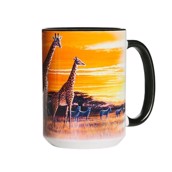 Tekrus med giraffer på savannen i solnedgangens lys