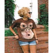 T-shirt med lille abe baby