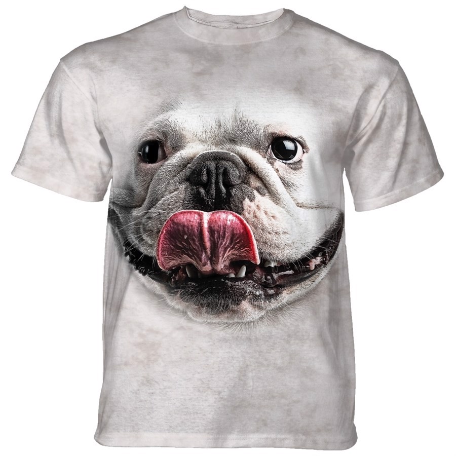 Silly Bulldog Face T-shirt, Adult Large