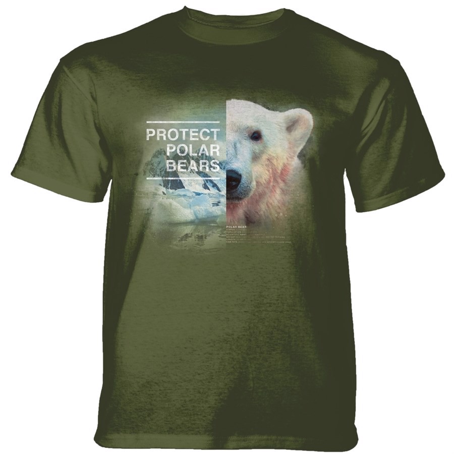 Protect Polar Bear T-shirt, Grøn, Adult Medium