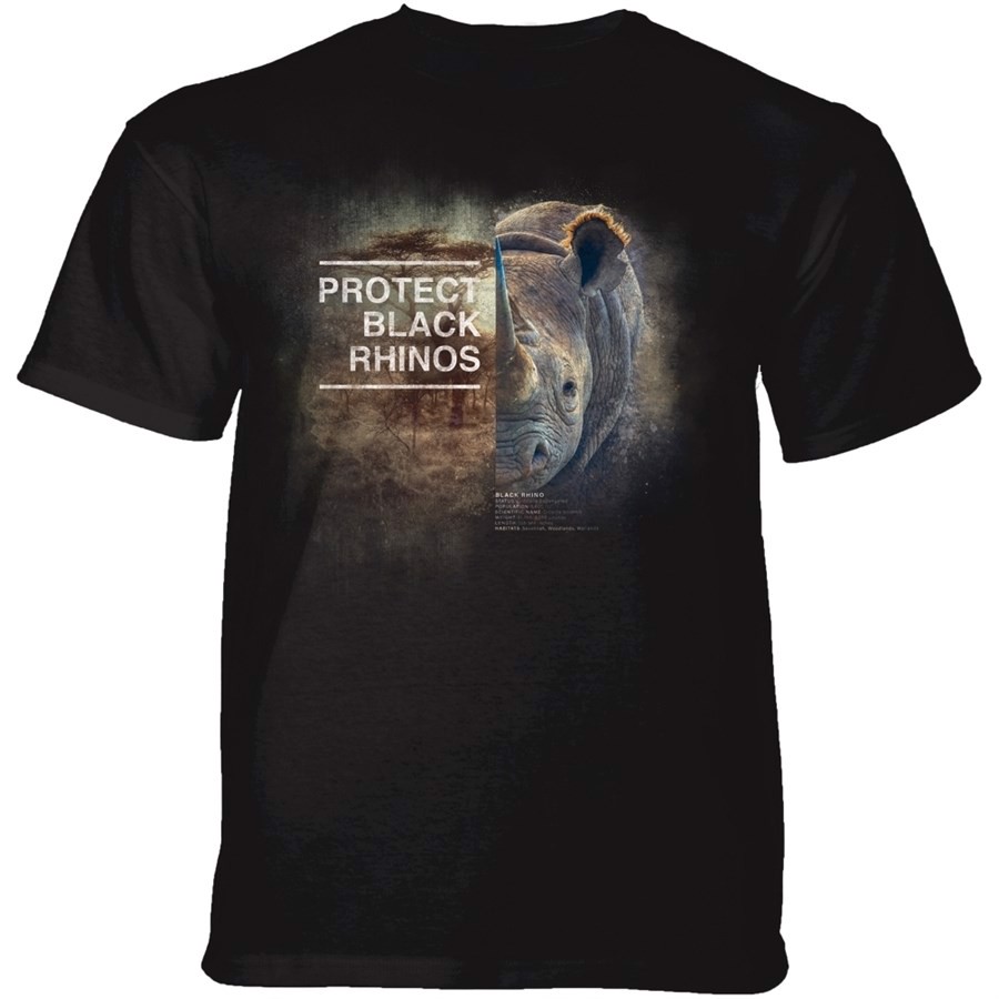 Protect Rhino T-shirt, Sort