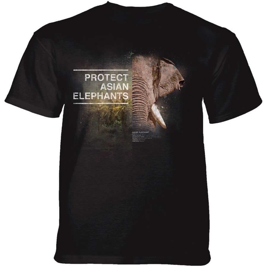 Protect Asian Elephants T-shirt, Sort, Adult Large