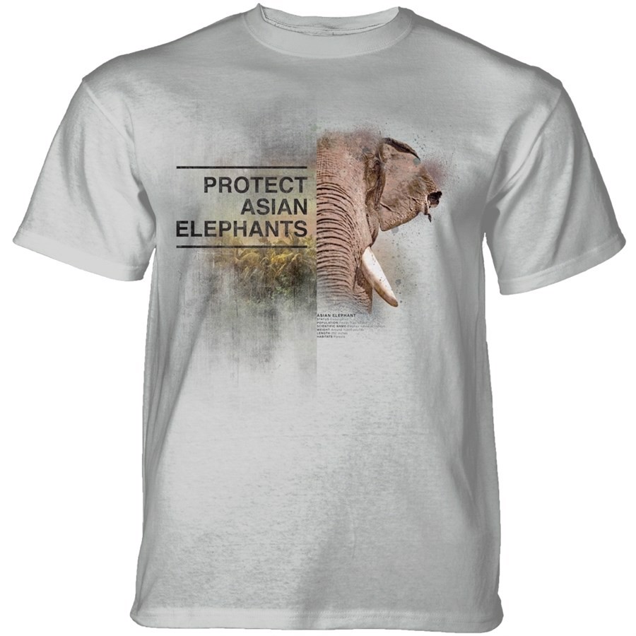 Protect Asian Elephants T-shirt, Grå, Adult XL