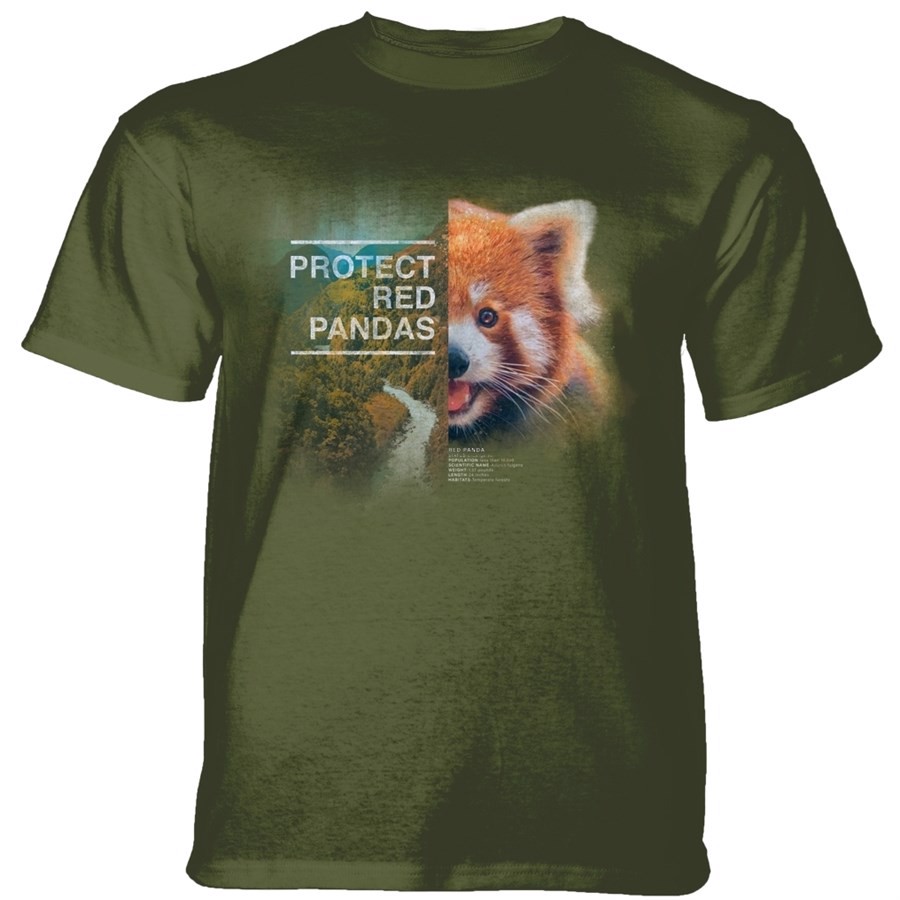 Protect Red Panda T-shirt, Grøn, Adult Large