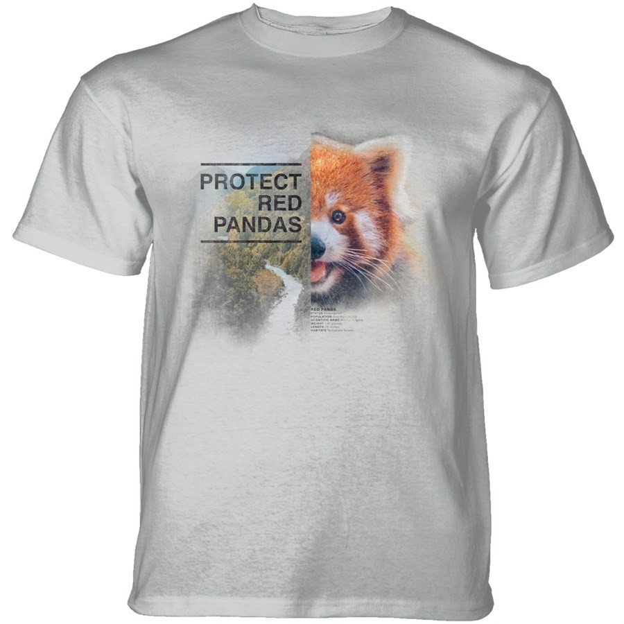 Protect Red Panda T-shirt, Grå, Adult Large