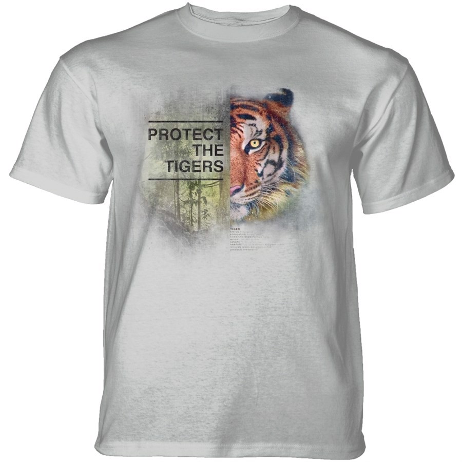 Protect Tiger T-shirt, Grå, Adult 2XL