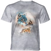 Americana Wolf Collage T-shirt, Adult Small