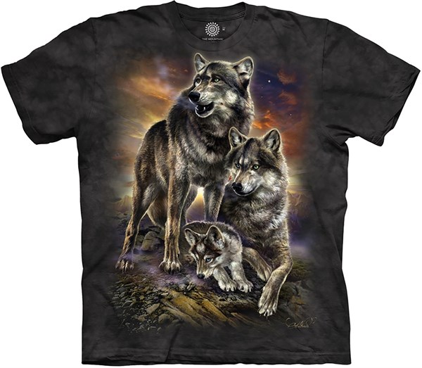 Wolf Family Sunrise t-shirt, Adult Large