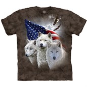 Patriotic Wolves T-shirt Adult