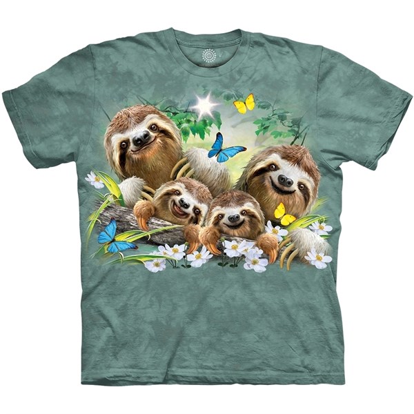 Sloth Family Selfie T-shirt, Child XL