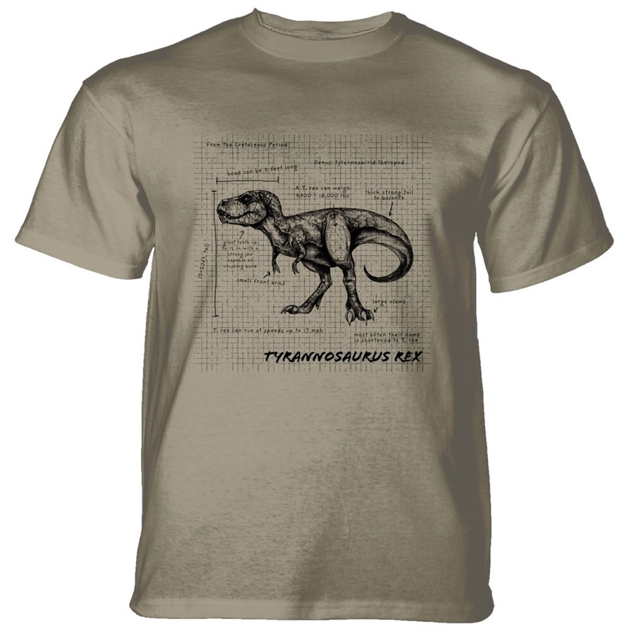 T-Rex Fact Sheet T-shirt, Brun, Adult Large