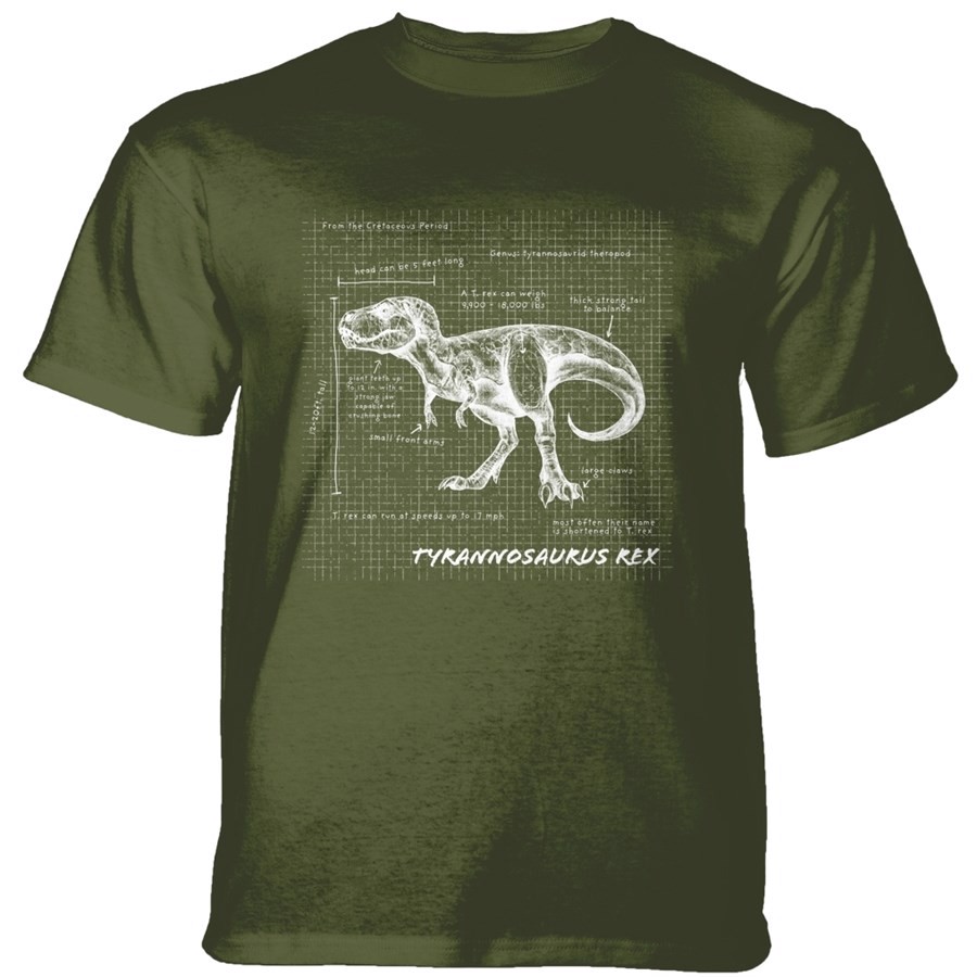 T-Rex Fact Sheet T-shirt, Grøn, Adult 2XL