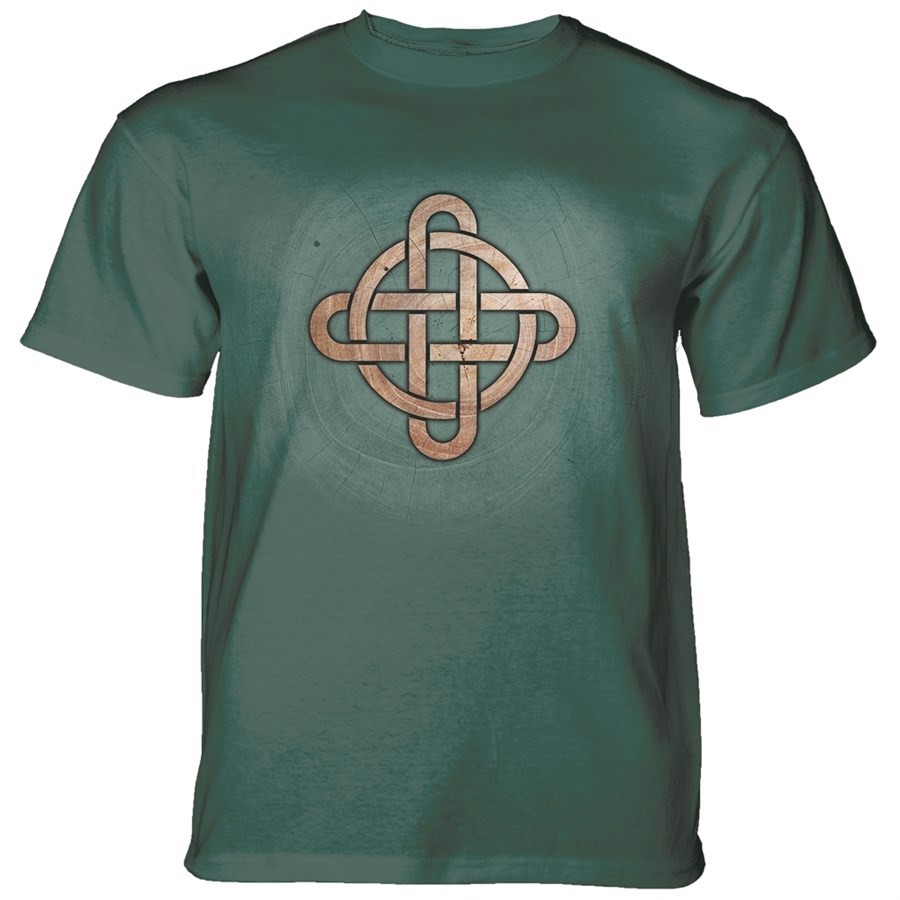 Tree Ring Celtic Knot T-shirt, Grøn, Adult Large