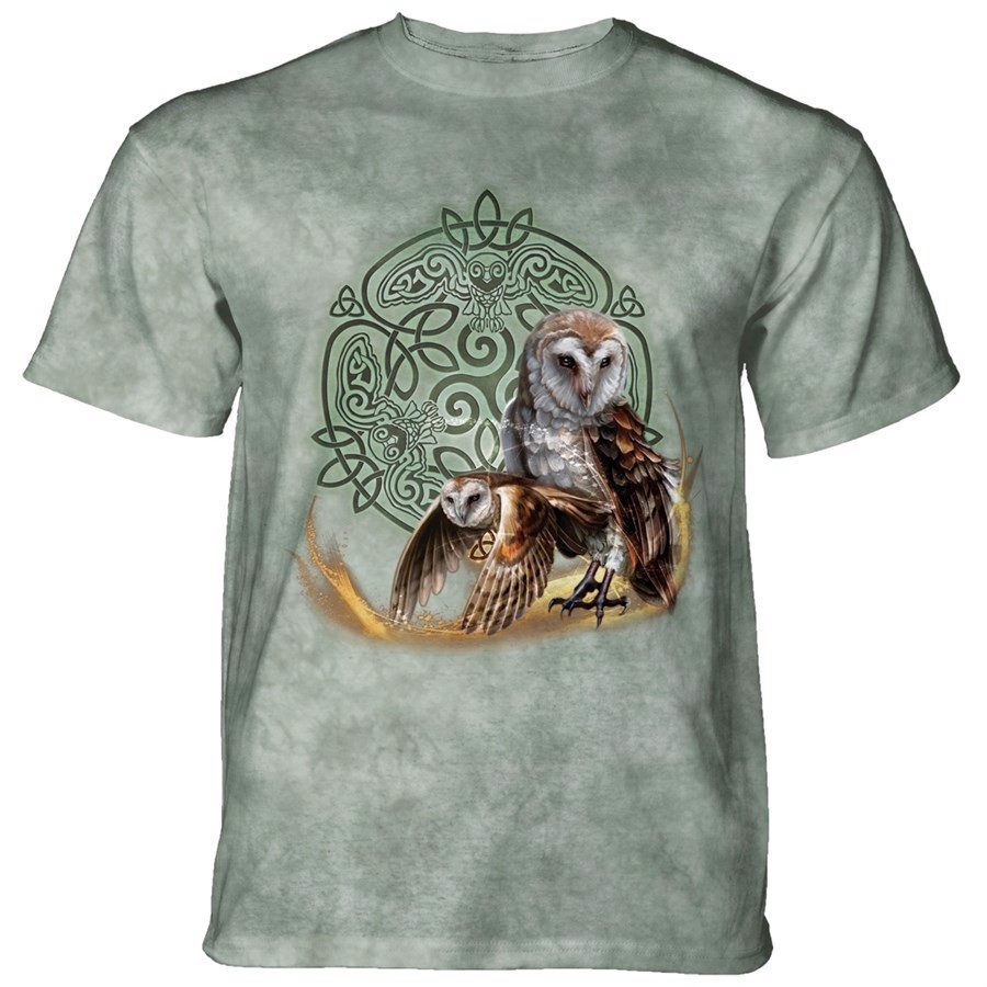Celtic Owl Magic T-shirt, Grøn, Child Large