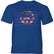 Peace American Paint T-shirt, Blå