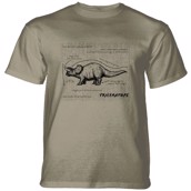 Triceratops Fact Sheet T-shirt, Brun