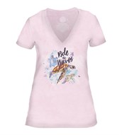 Ride the Waves Women V-Neck, PINK