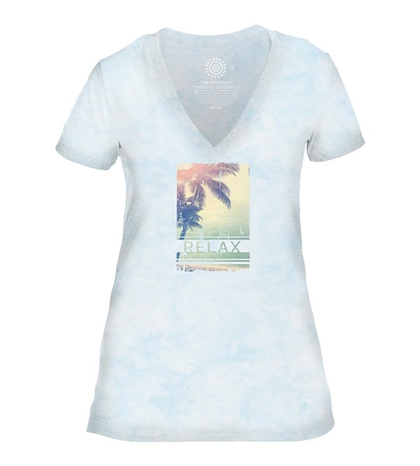 Relax Womens V-Neck, BLÅ