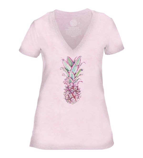 Pineapple Womens V-Neck, PINK