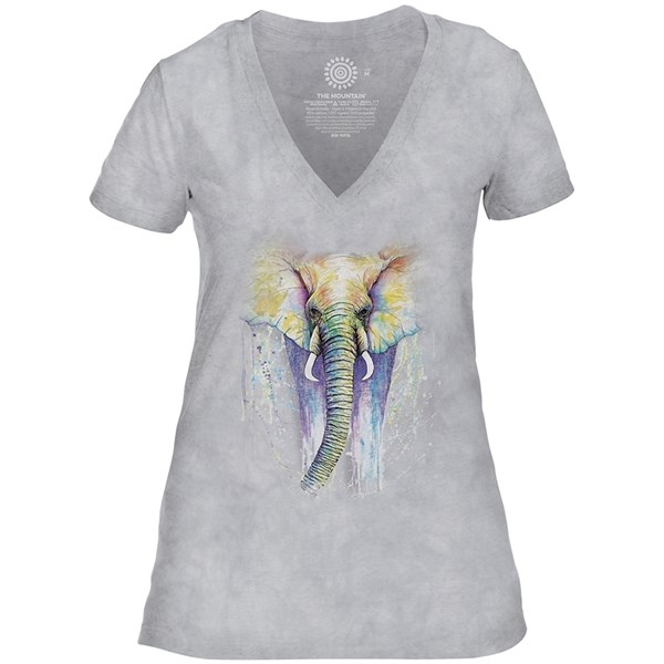 Elephant Colors Womens V-neck, Grey