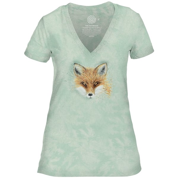 Fox Fire Womens V-neck, Green