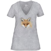 Fox Fire Womens V-neck, Grey