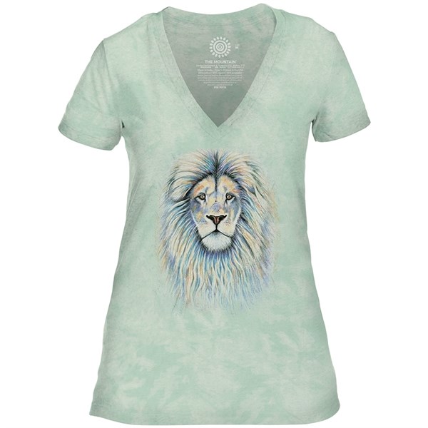 Leo The Lion Womens V-neck, Green