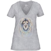 Leo The Lion Womens V-neck, Grey