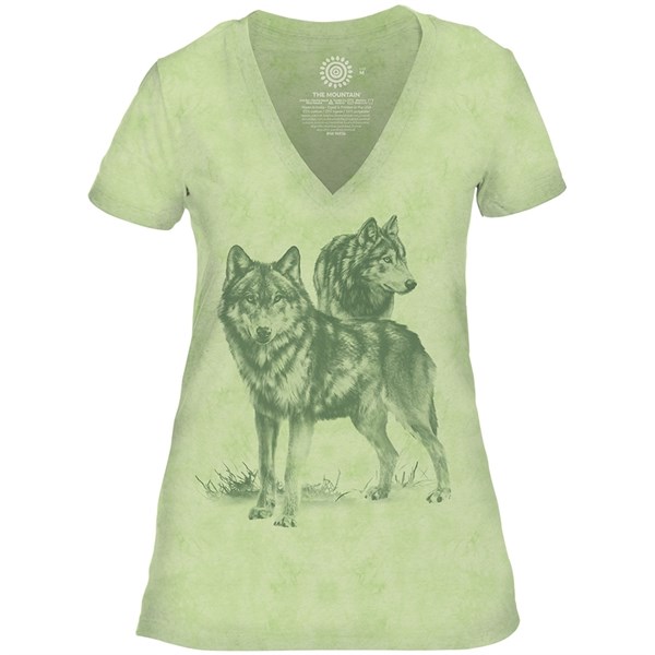 Monotone Wolves Womens V-neck