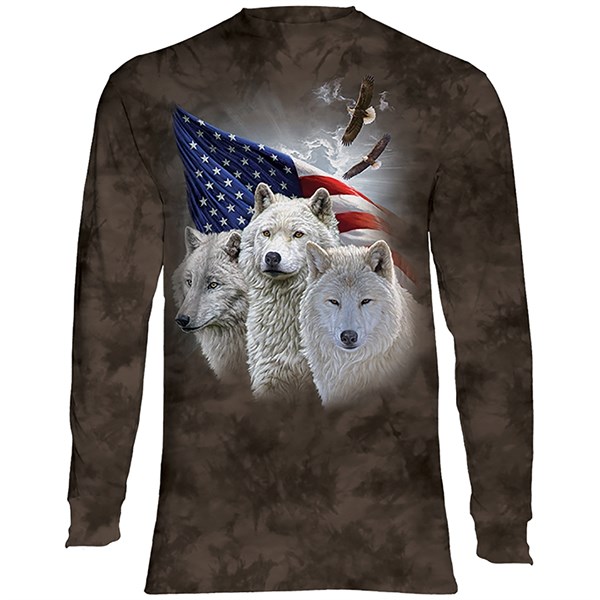 Patriotic Wolves Long Sleeve Adult