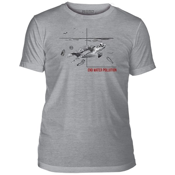 Water Pollution Turtle Mens Triblend T-shirt
