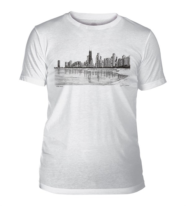 Chicago Cityscape Mens Triblend, Adult Large