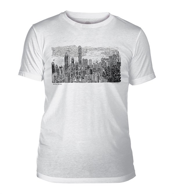 Hong Kong Cityscape Mens Triblend 