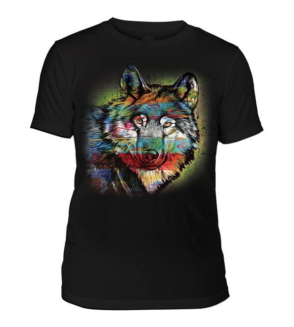 Painted Wolf Mens Triblend, SORT, Adult 2XL