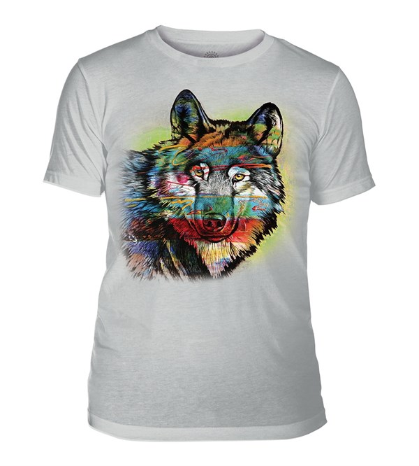 Painted Wolf Mens Triblend, GRÅ, Adult Small