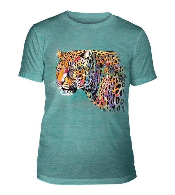 Painted Cheetah Mens Triblend, TEAL