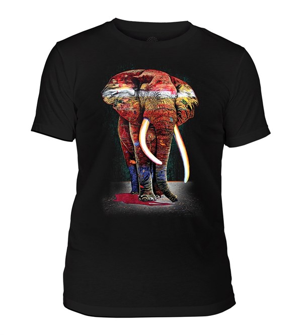 Painted Elephant Mens Triblend, SORT