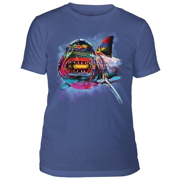 Painted Shark Mens Triblend T-shirt, Blue