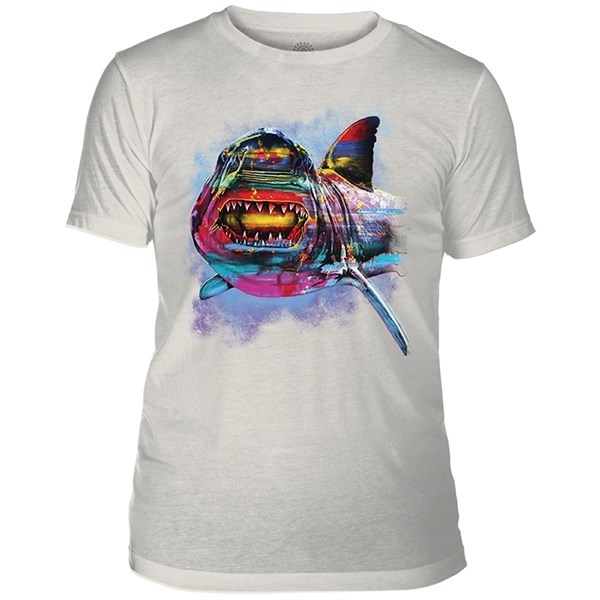 Painted Shark Mens Triblend T-shirt, Grey