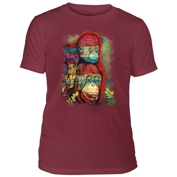Painted Primates Mens Triblend T-shirt, Red