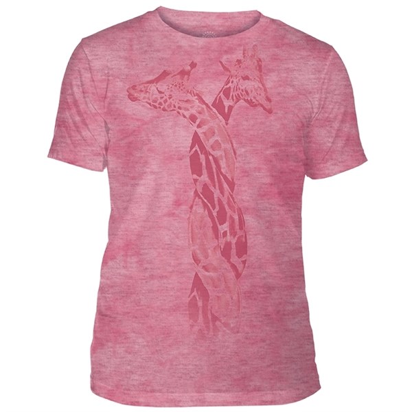 Tangled Giraffes Mens Triblend T-shirt, Pink
