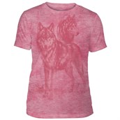 Monotone Wolves Mens Triblend T-shirt, Pink