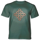 Tree Ring Celtic Knot Mens Triblend T-shirt, Grøn