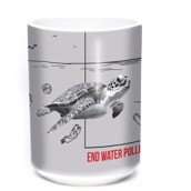 Water Pollution Turtle Ceramic mug 4,4 dl.