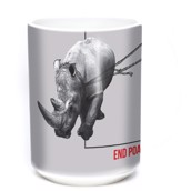 Poaching Rhino Ceramic mug 4,4 dl.
