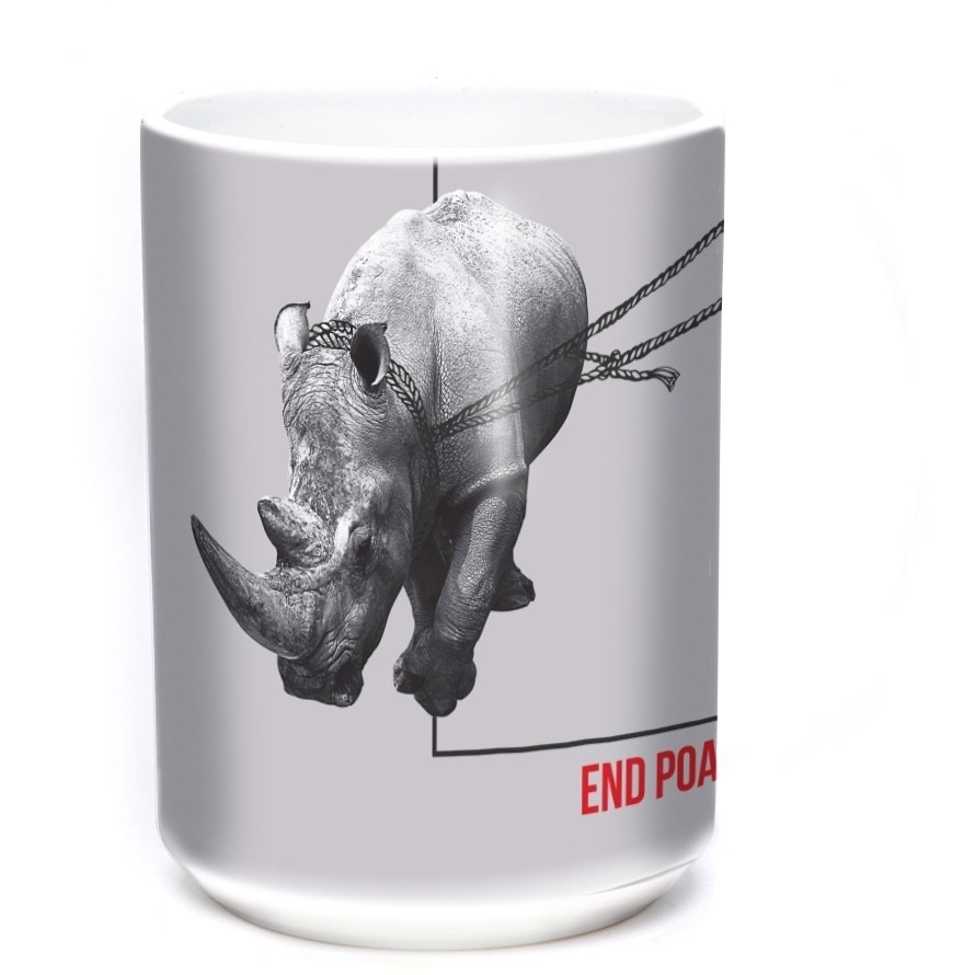 Poaching Rhino Ceramic mug 4,4 dl.